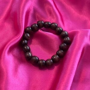Brown Wooden Beaded Bracelet 🐻